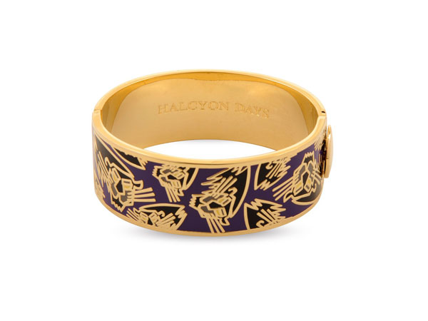 Panther purple and gold bangle from Halcyon Days