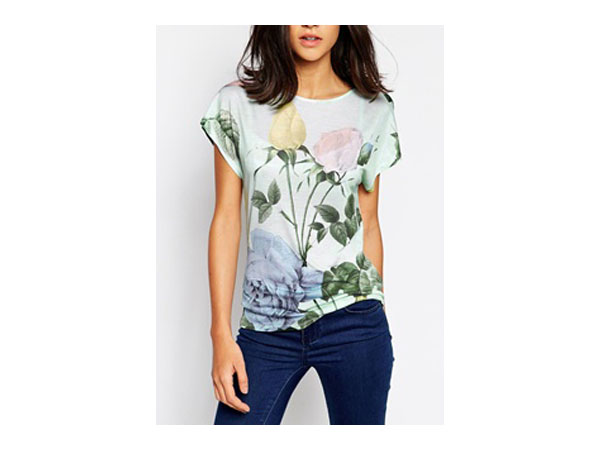 Distinguishing rose print t-shirt from Ted Baker