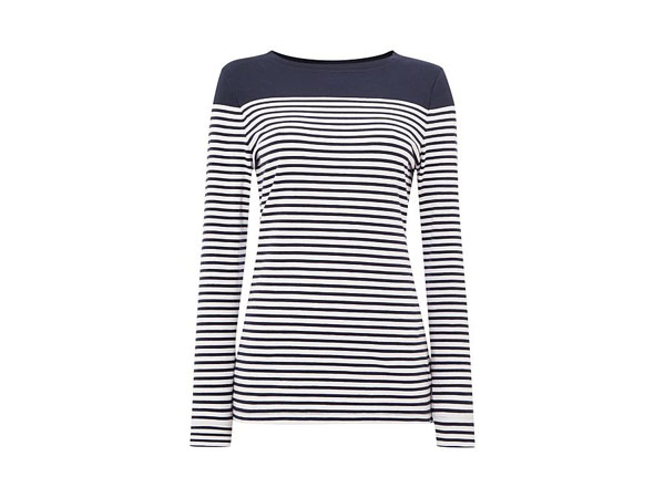 Staithes stripe and plain body panelled top from Barbour
