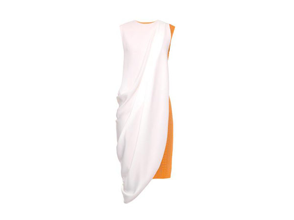 Contrast draped, panel cut-out jersey dress from Lucas Nascimento