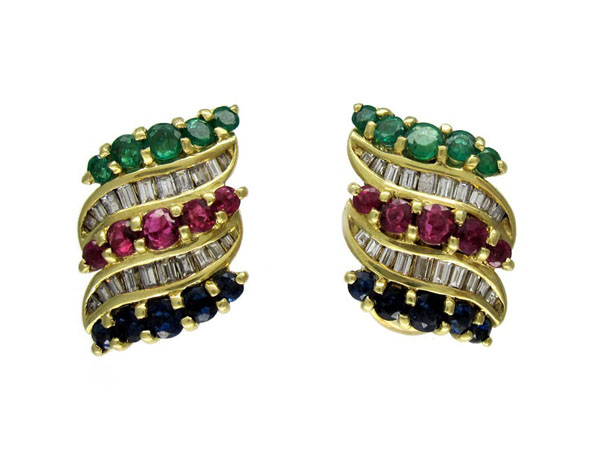 Multi-gemstone earrings from Antique Jewellery Company