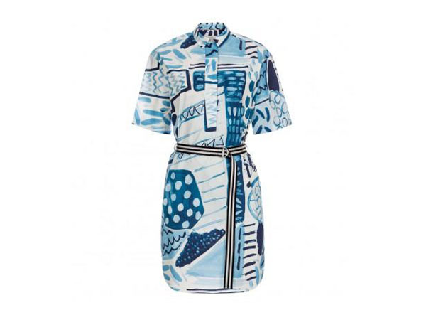 Painted patchwork cotton shirt dress from Paul Smith