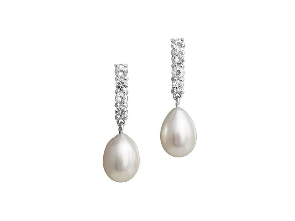 Pearl and topaz drop earrings from Jersey Pearl