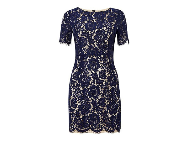 Short sleeved lace overlay bodycon dress from tfnc London