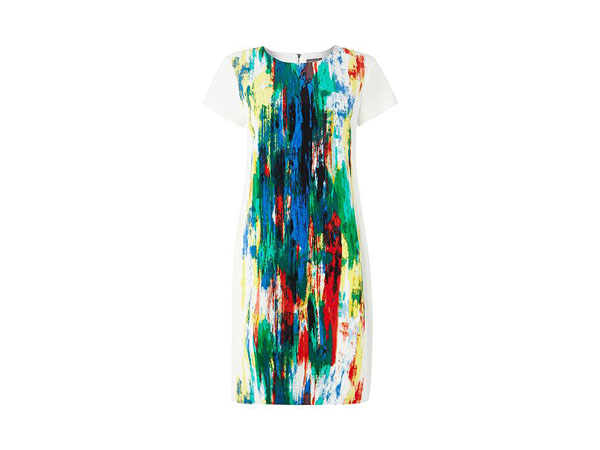 Short-sleeved watercolour shift dress from Vince Camuto