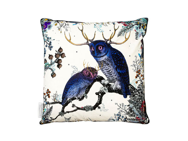 Twin owl cotton cushion from Kristjana S Williams