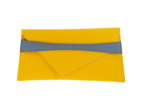 Yellow clutch with fringe from Georgina Skalidi