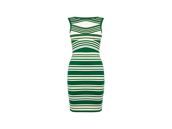 Knitted green stripe dress from Karen Millen