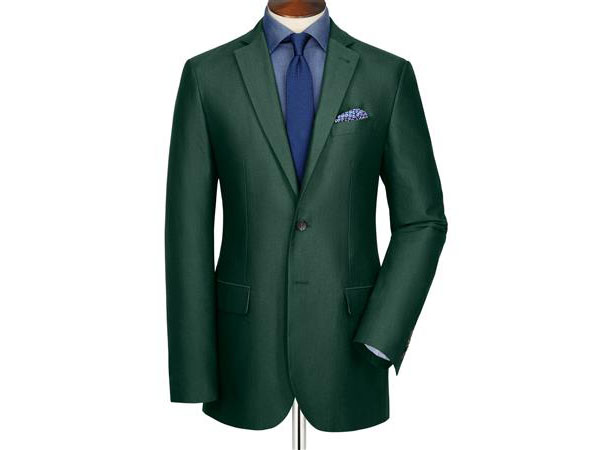 Green Oxford unstructured slim fit jacket from Charles Tyrwhitt