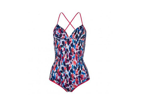 Red brush strokes triangle swimsuit from Paul Smith