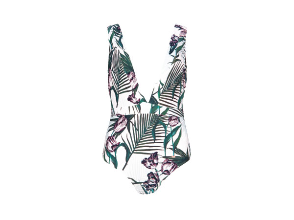 V-neck nude palm floral swimsuit from Ted Baker