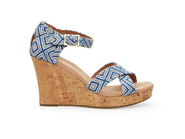 Ink woven diamond strappy wedge from Toms