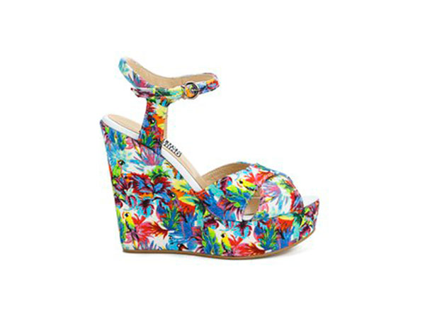 Printed wedged sandals from Love Moschino