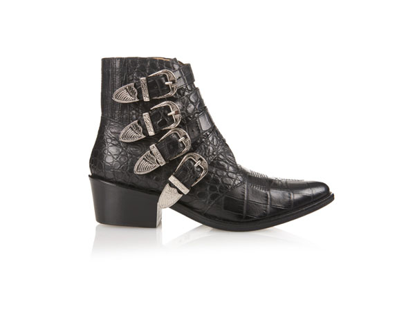Buckle crocodile-effect leather boots from Toga