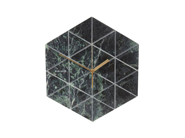Marble tiled geometric wall clock from Karlsson