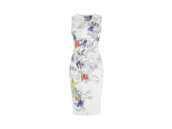 White and floral pencil dress from Karen Millen
