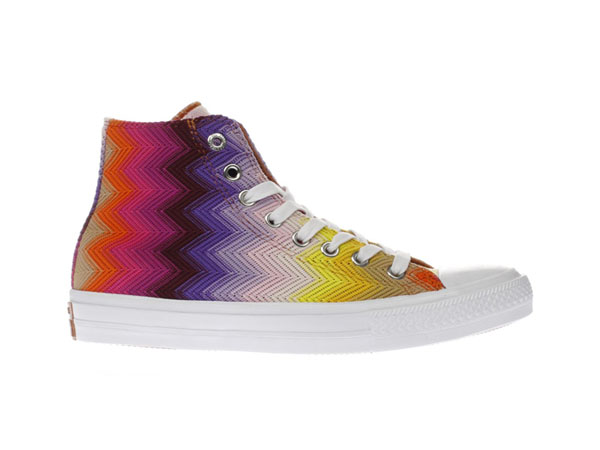Purple and pink Chuck Taylor Missoni trainers from Converse