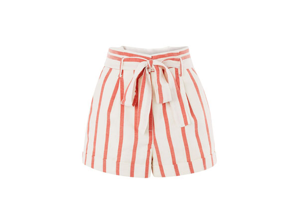 Stripe paper bag shorts from Topshop