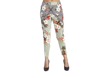 Wide flower silk print trousers from Etro