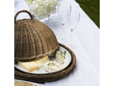 Hand-woven cloche and tray from The White Company