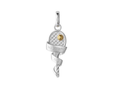 Sterling silver and 18kt gold vermeil tennis racket charm from Links of London