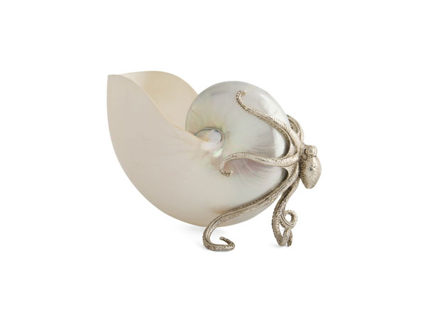 Design pick: Silver octopus on conch shell from Objet Luxe