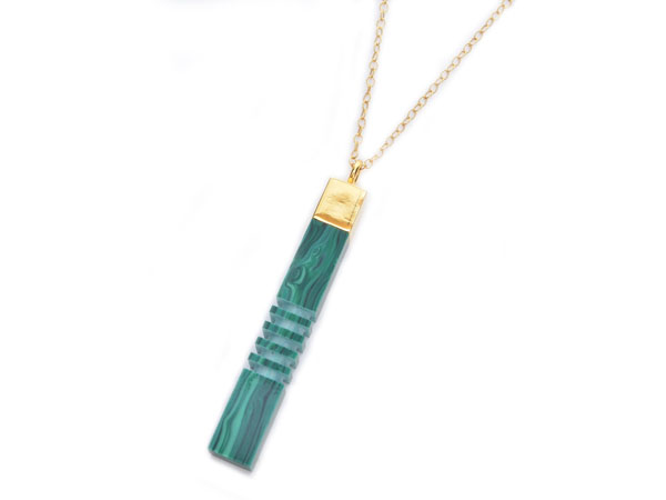 Accessories pick: Malachite gold column pendant from Lily Kamper