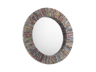 Multi-coloured recycled magazine mirror from Cohen